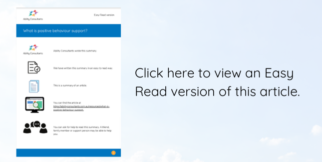 Article what is behaviour support easy read