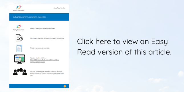 Blog communication access easy read